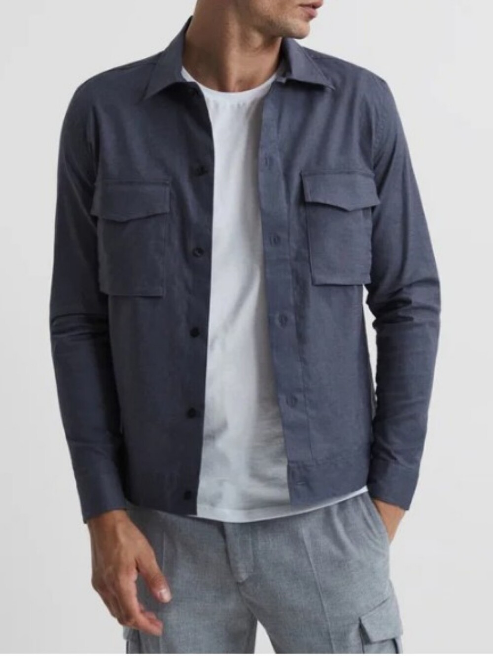 NWOT REISS Kimchi Linen & Cotton Blend Jacket Button Down Size Medium